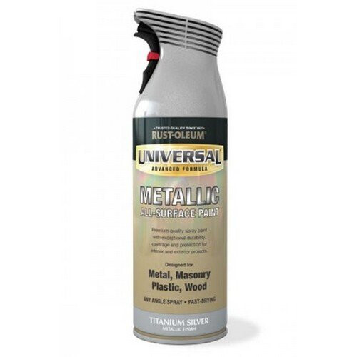 Rust-Oleum Rust-Oleum AE0160010E8 Universal All Surface Titanium Silver Metallic Spray Paint 400ml