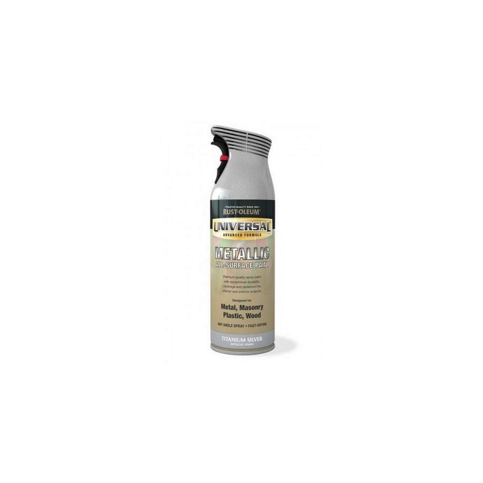 Rust-Oleum AE0160010E8 Universal All Surface Titanium Silver Metallic Spray Paint 400ml