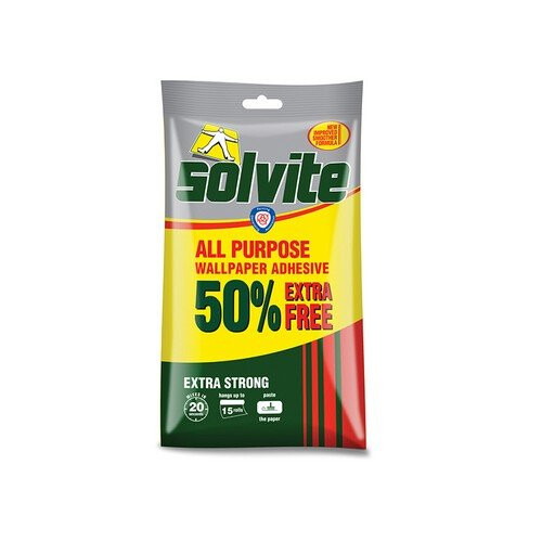 Solvite 1082225 All Purpose Wallpaper Paste Sachet 10 Roll + 50% Free