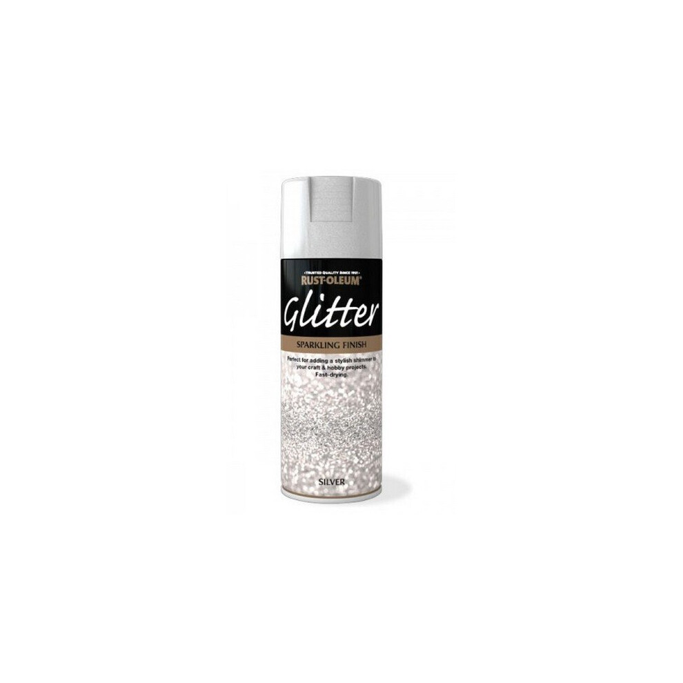 Rust-Oleum AE0210001E8 Glitter Spray Paint Silver Sparkling Finish 400ml