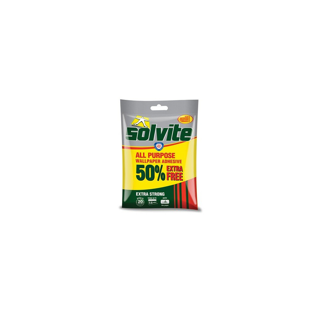 Solvite 1082578 All Purpose Wallpaper Paste Sachet 5 Roll + 50% Free