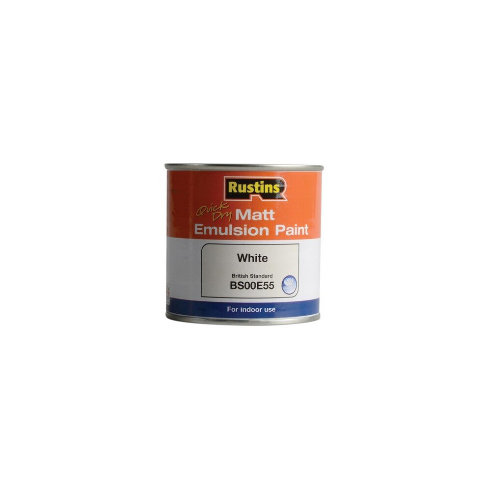 Rustins MEMLW250 Quick Dry Matt Emulsion Paint White 250ml