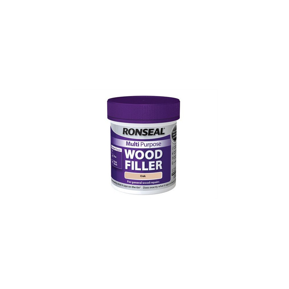 Ronseal 37529 Multi Purpose Wood Filler Tub Oak 250g