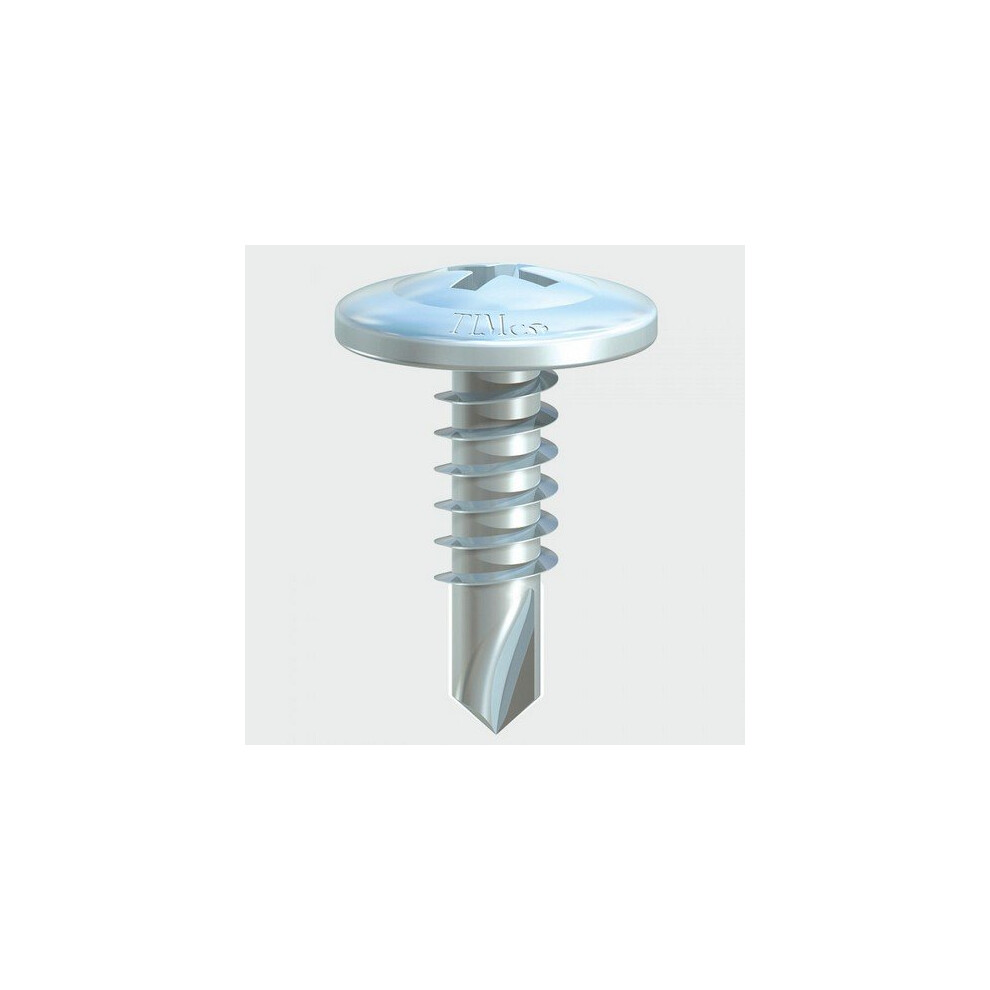 TIMco 00016WHSD Wafer Head Self Drill Screw PH2 BZP 4.2 x 16mm Box of 1,000