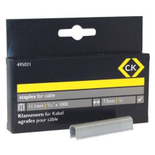 CK 495021 Cable staples 7.5mm wide x 11.1mm deep Box Of 1000