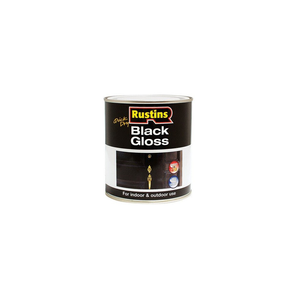 Rustins BLAGW250 Quick Dry Black Gloss 250ml