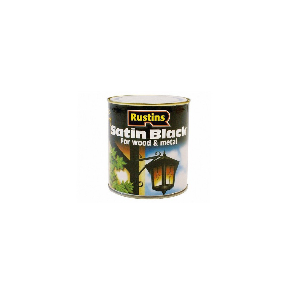 Rustins SATB2500 Satin Black Paint Quick Drying 2.5 Litre