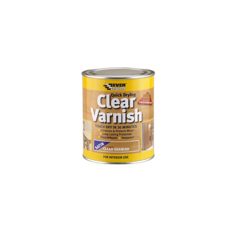 Everbuild Clear Varnish Satin Finish 750ml