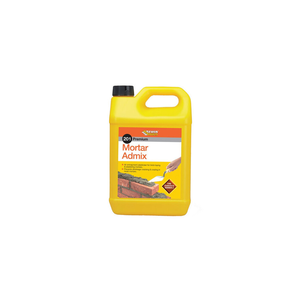 Everbuild 201 Mortar Admix Plasticiser Provides Better Consistency To Mortar 5 Litre