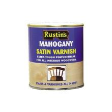 Rustins POSM500 Polyurethane Varnish & Stain Satin Mahogany 500ml