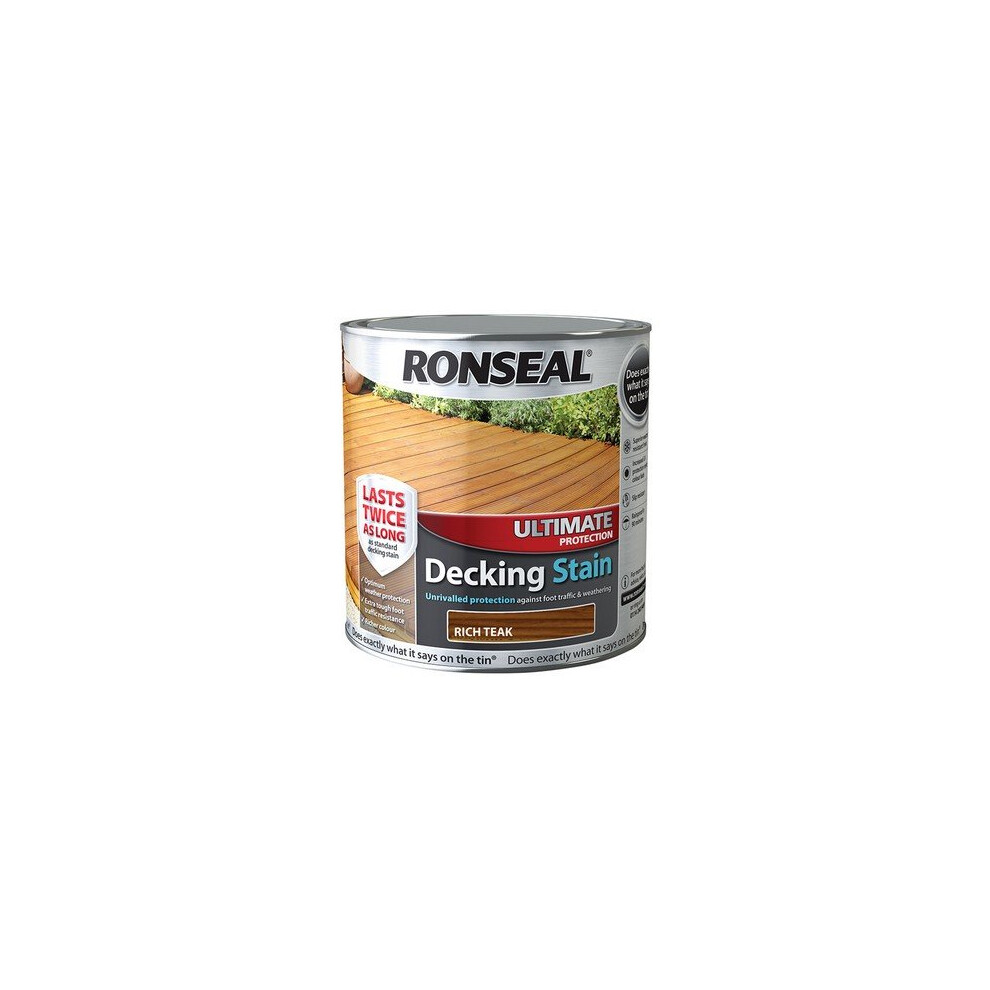 Ronseal 36907 Ultimate Protection Decking Stain Rich Teak 2.5 Litre