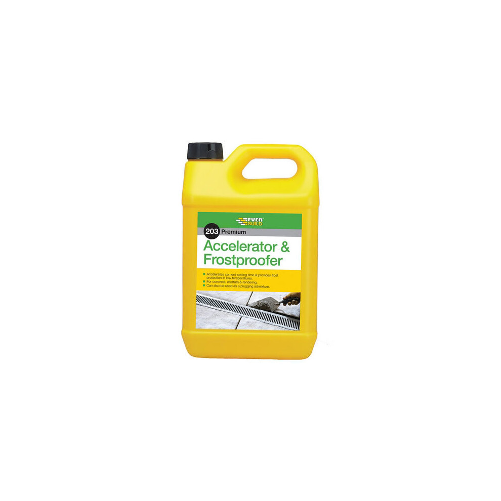 Everbuild 203 Accelerator And Frostproofer Liquid Additive To Accelerate Setting Of Mortar 5 Litre