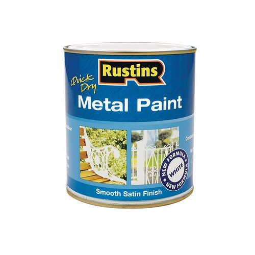 Rustins Rustins MPWH1000 Metal Paint Smooth Satin White 1 Litre