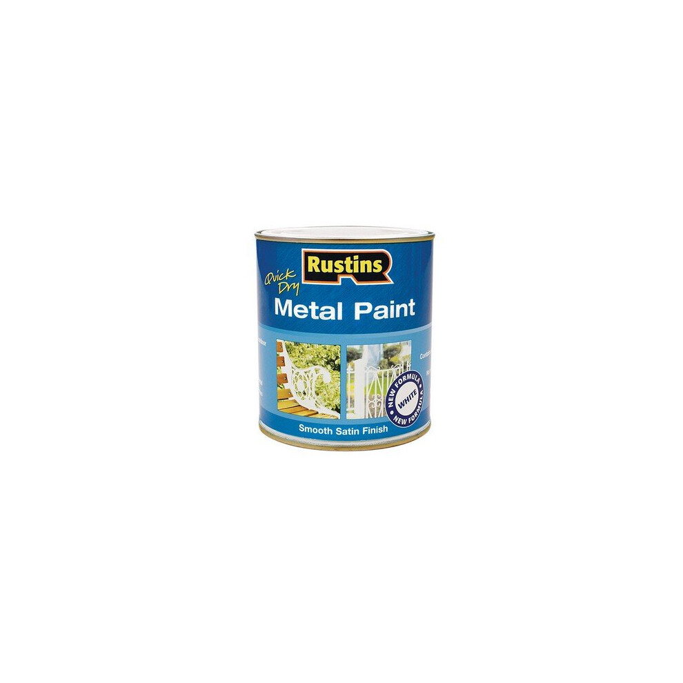 Rustins MPWH250 Metal Paint Smooth Satin White 250ml
