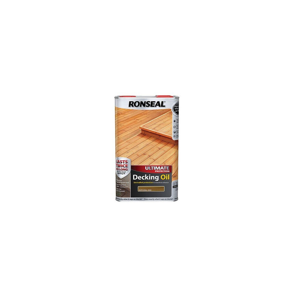 Ronseal 37299 Ultimate Protection Decking Oil Natural Oak 5 Litre