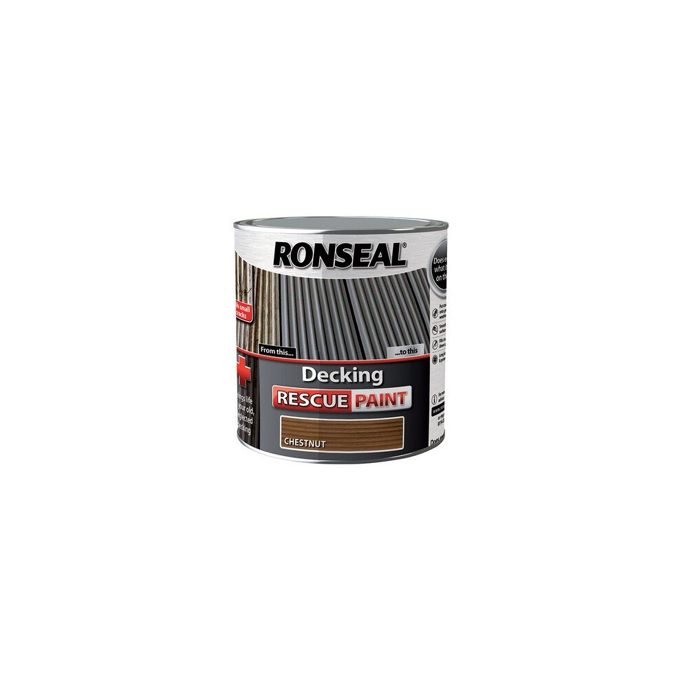 Ronseal 37449 Decking Rescue Paint Chestnut 2.5 Litre