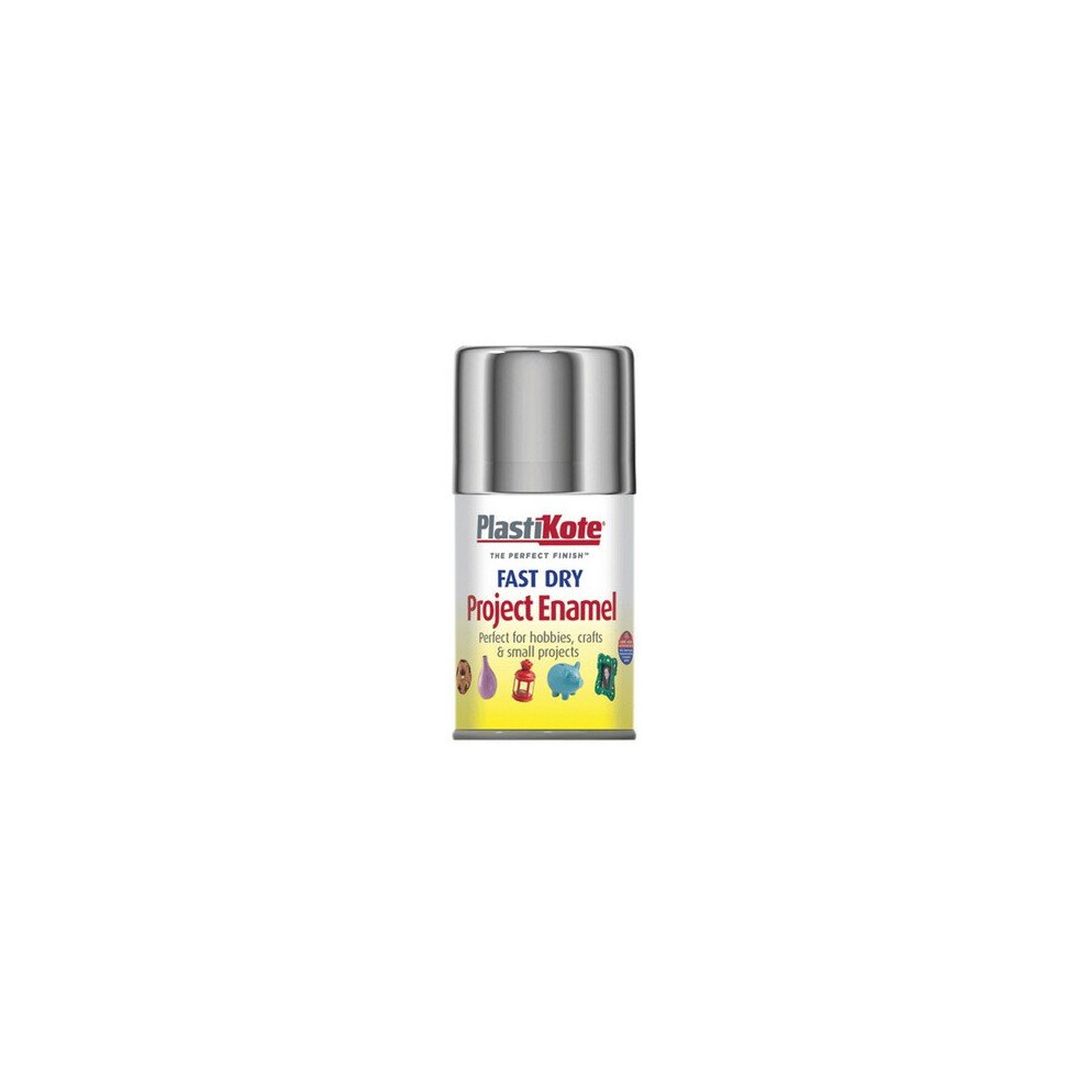 Plasti-Kote PKT150S Fast Dry Enamel Aerosol Chrome 100ml