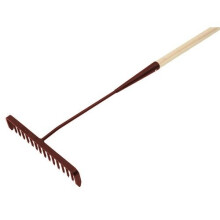 Faithfull FAITAR Tarmac Rake 16 Round Teeth - Wooden Handled
