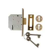 Union Y-2177-PL-2.50 3 Lever Mortice Deadlock Polished Brass 65mm 2.5in Visi