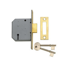 Yale Locks 650322205025 PM322 3 Lever Mortice Deadlock Polished Brass 79mm 3in