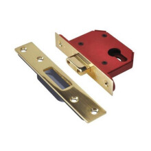 UNION JL21EUS-PB-3.0 StrongBOLT Euro Deadlock Plated Brass 81mm 3in