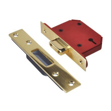 UNION Y2103S-PB-3.0 StrongBOLT 3 Lever Mortice Deadlock Polished Brass 81mm 3in Visi