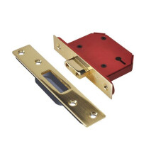 UNION Y2103S-PB-2.5 StrongBOLT 3 Lever Mortice Deadlock Polished Brass 68mm 2.5in Visi