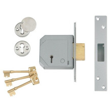 UNION V-3G114E-PL-67 5 Lever Mortice Deadlock C-Series 67mm 2.5in Satin Brass