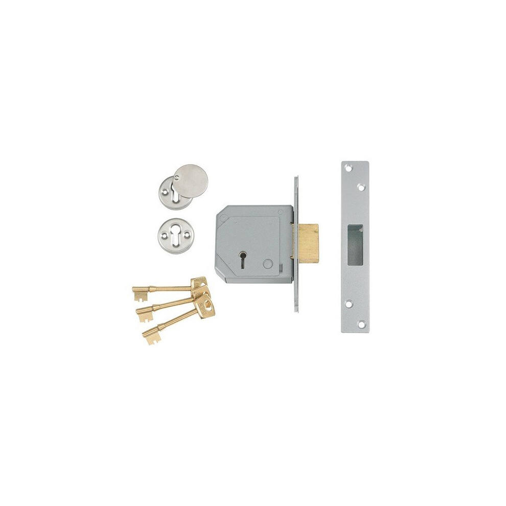 Union V-3G114e-Pl-67 5 Lever Mortice Deadlock C-Series 67Mm 2.5In Satin Brass 5011783009130