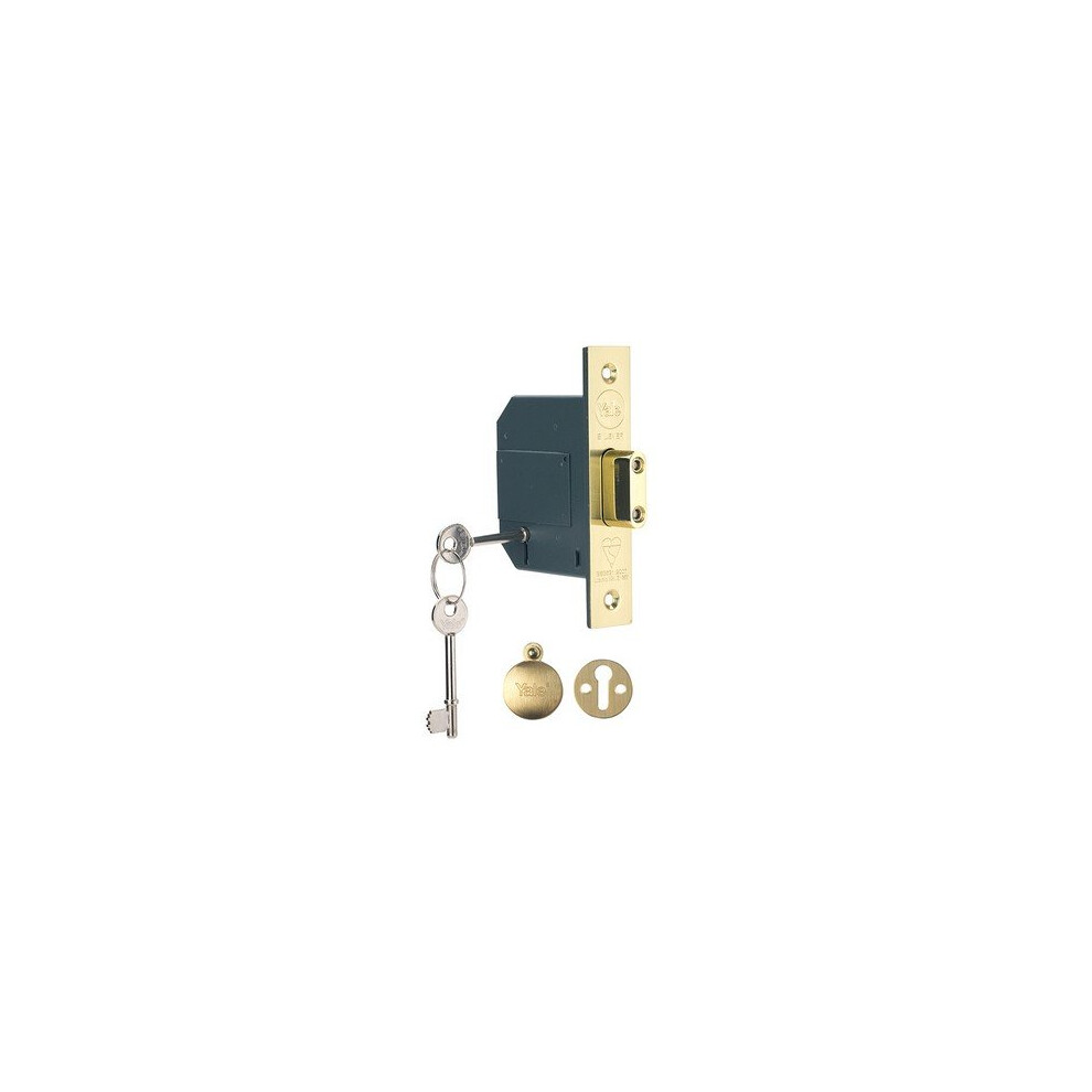 Yale Locks 655620105025 PM562 Hi-Security BS 5 Lever Mortice Deadlock 68mm 2.5in Polish Brass