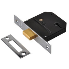 UNION Y-ES-DL-CH-3.0 Essentials 3 Lever Mortice Deadlock Chrome 79mm 3in Visi