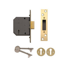Yale Locks 650552205025 PM552 5 Lever Mortice Deadlock 80mm 3in Polished Brass