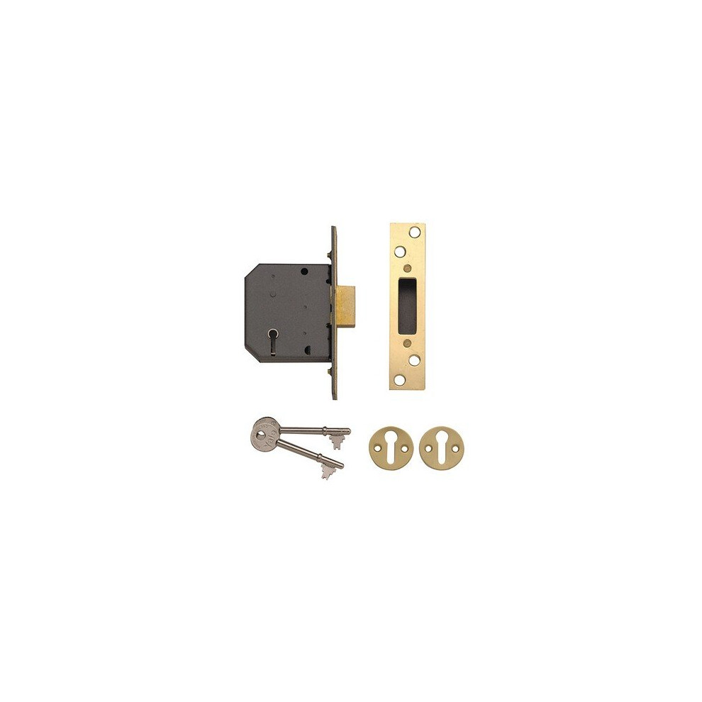 Yale Locks 650552205025 PM552 5 Lever Mortice Deadlock 80mm 3in Polished Brass