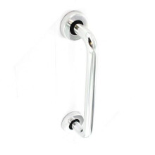 Securit S3126 Aluminium Round Bar Pull Polished With Rose 300mm Pack Of 1