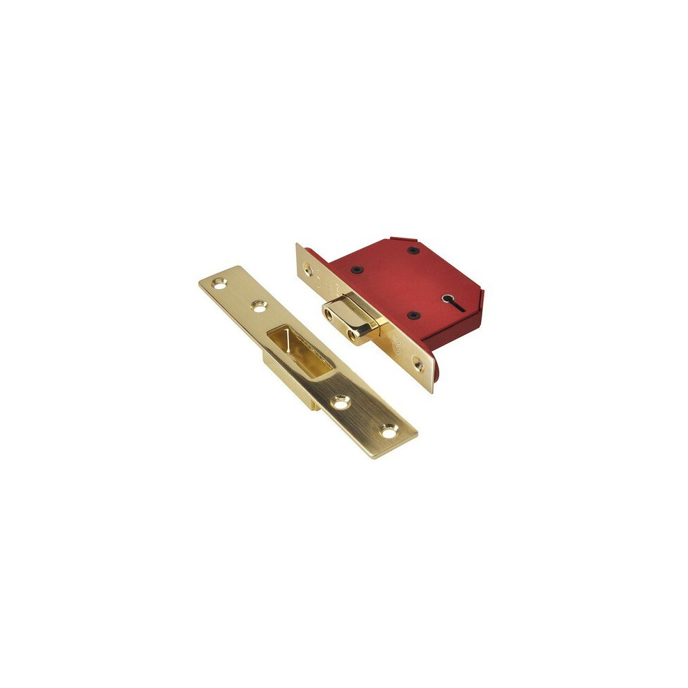 UNION Y2105S-PB-2.5 StrongBOLT Polished Brass 5 Lever Mortice Deadlock Visi 68mm 2.5in-image-OPC-PQSSHK-NEW