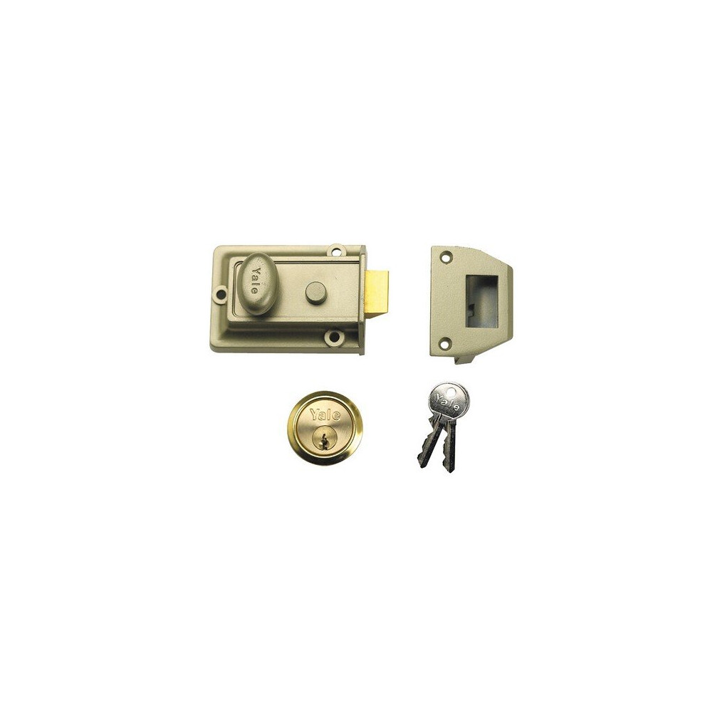 Yale Locks 630077105322 P77 Traditional Nightlatch 60mm Backset ENB Finish Visi