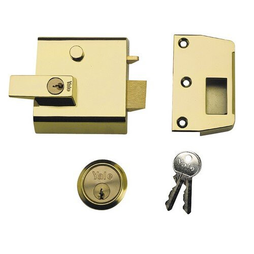 Yale Yale P-1-DMG-PB-60 High Security Double Locking Nightlatch 60mm Brass Cylinder Grey Case