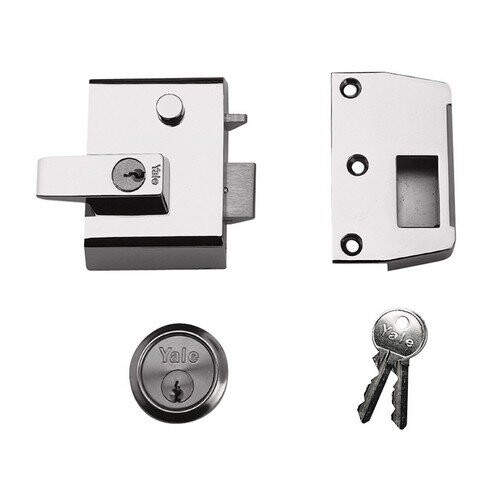 Yale Yale P-2-DMG-PB-40 High Security Double Locking Nightlatch 40mm Brass Cylinder Grey Case
