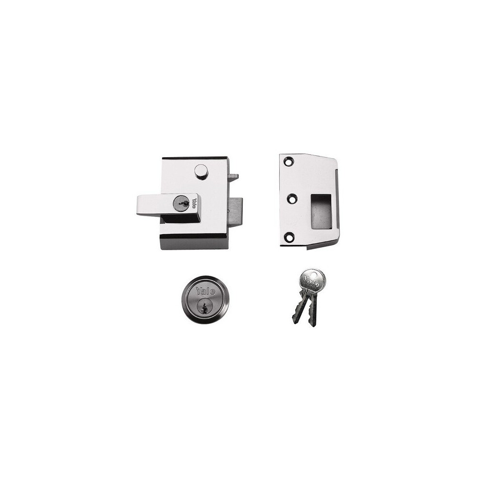 Yale P-2-DMG-PB-40 High Security Double Locking Nightlatch 40mm Brass Cylinder Grey Case