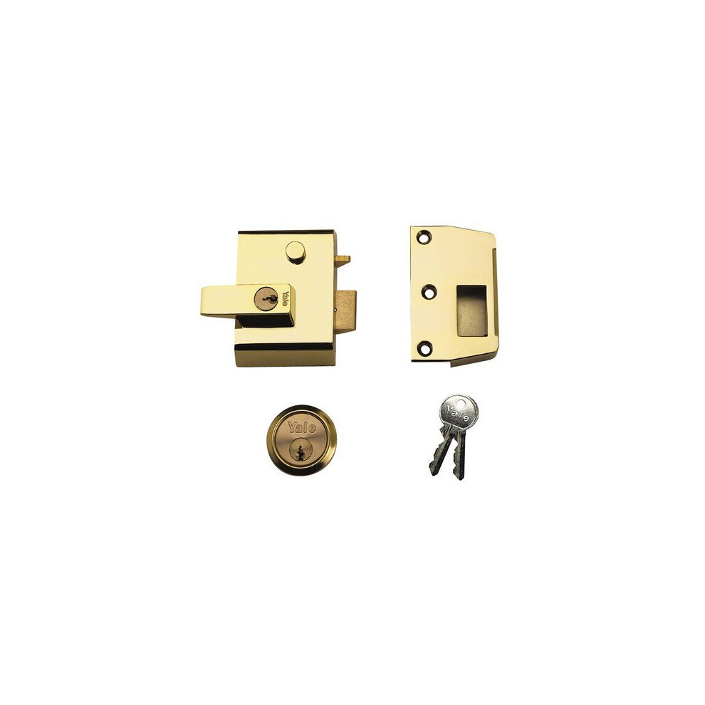 Yale Locks 630002215542 P2 Double Security Nightlatch 40mm Backset Brasslux Finish Visi