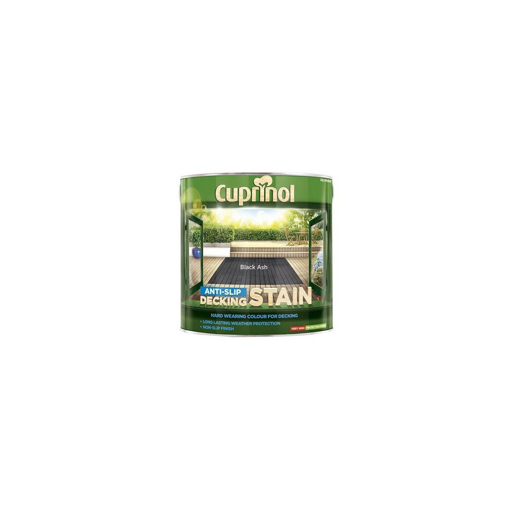Cuprinol 5122405 Anti Slip Decking Stain Black Ash 2.5 Litre