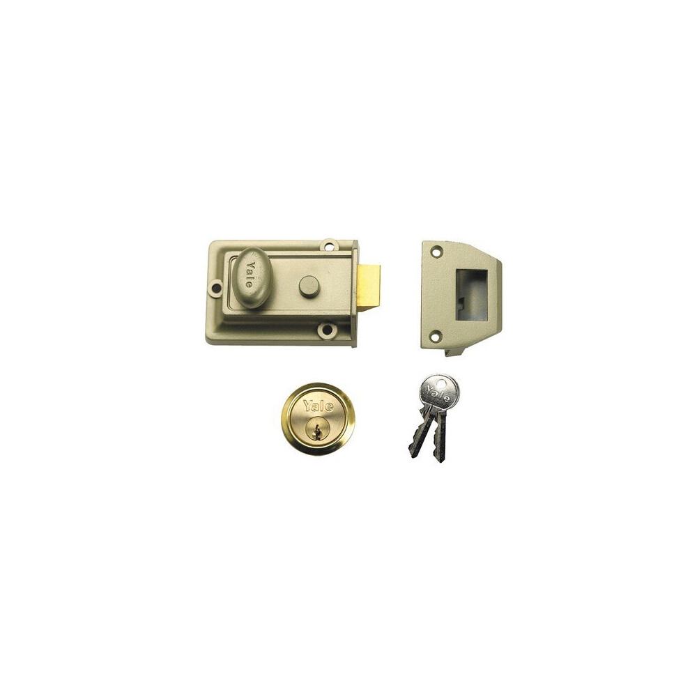 Yale Locks 630077101542 77 Traditional Nightlatch 60mm Backset Brasslux Finish Box