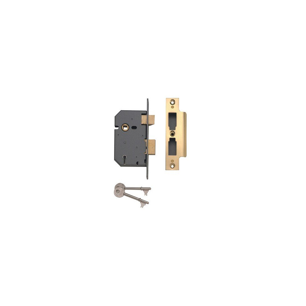 Yale Locks 650550105025 PM550 5 Lever Mortice Sashlock Polished Brass 67mm 2.5in