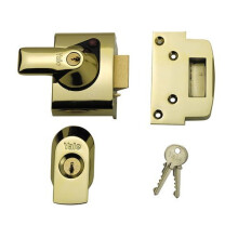 Yale P-BS2-BLX-PB-60 Maximum Security Double Locking Nightlatch 40mm Brass Cylinder Brasslux Case