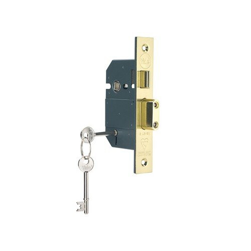 Yale Yale Locks 655600105025 PM560 Hi-Security BS 5 Lever Mortice Sashlock Polish Brass 68mm 2.5in