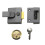 Yale Yale B-85-DMG-PB-40 Deadlocking Nightlatch 40mm Brass Cylinder Grey Case 1