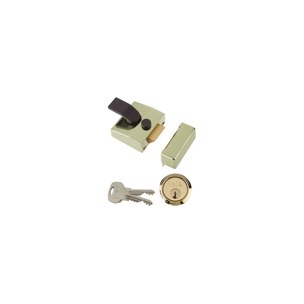 Yale Locks 630085001542 85 Deadlocking Nightlatch 40mm Backset Brasslux Finish Box