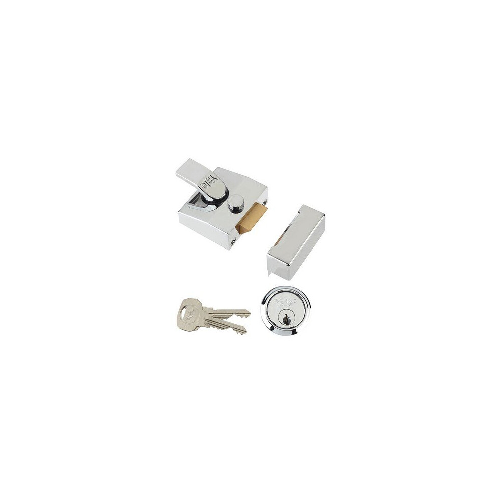 Yale Locks 630085001162 85 Deadlocking Nightlatch 40mm Backset Chrome Finish Box