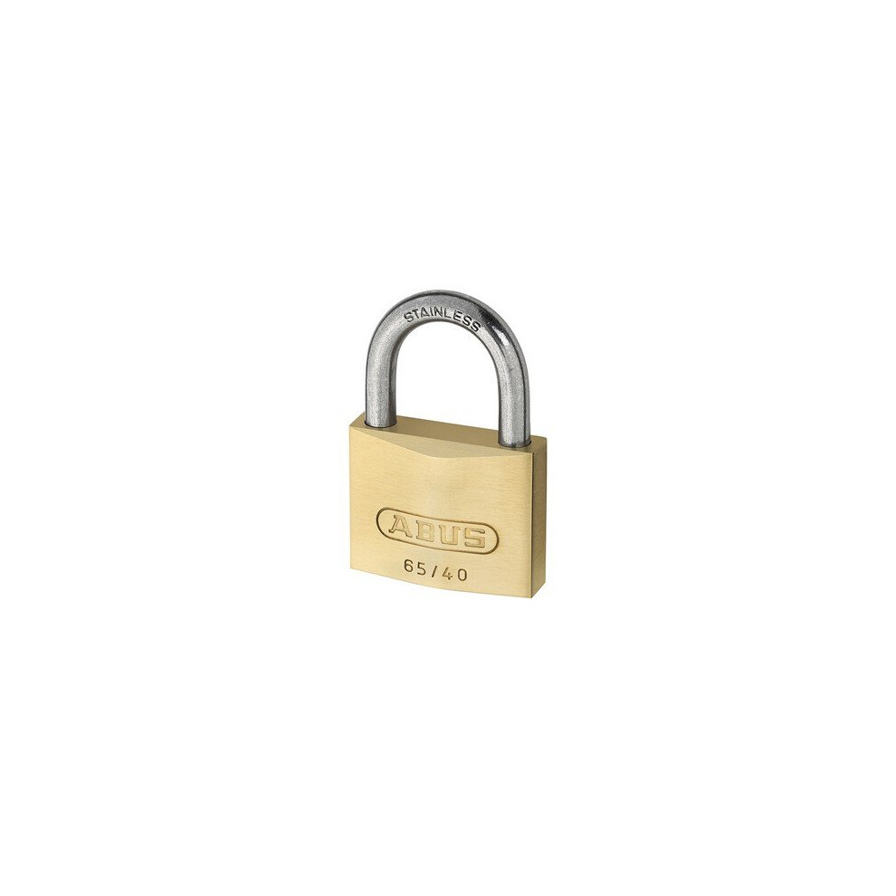 Abus 65Ib40c 65Ib/40 40Mm Brass Padlock Stainless Steel Shackle Carded