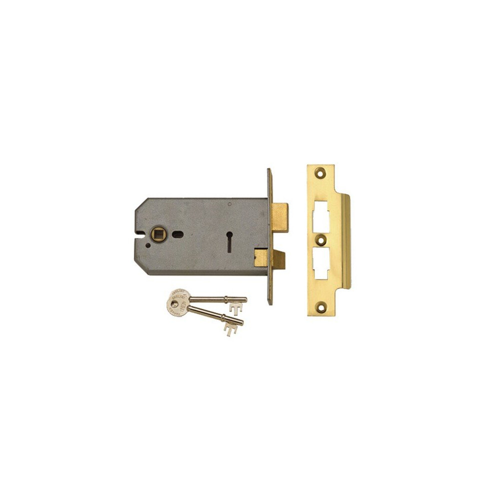Union Y2077-Pl-6.00 3 Lever Horizontal Mortice Lock Polished Brass 149Mm 5011802002050